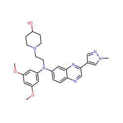 COc1cc(OC)cc(N(CCN2CCC(O)CC2)c2ccc3ncc(-c4cnn(C)c4)nc3c2)c1 ZINC000072317995