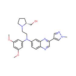COc1cc(OC)cc(N(CCN2CCC[C@@H]2CO)c2ccc3ncc(-c4cnn(C)c4)nc3c2)c1 ZINC000204148354