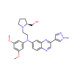 COc1cc(OC)cc(N(CCN2CCC[C@H]2CO)c2ccc3ncc(-c4cnn(C)c4)nc3c2)c1 ZINC000072317999