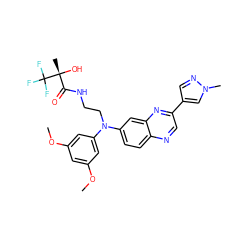 COc1cc(OC)cc(N(CCNC(=O)[C@@](C)(O)C(F)(F)F)c2ccc3ncc(-c4cnn(C)c4)nc3c2)c1 ZINC000219358499