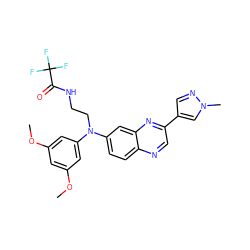COc1cc(OC)cc(N(CCNC(=O)C(F)(F)F)c2ccc3ncc(-c4cnn(C)c4)nc3c2)c1 ZINC000222881274