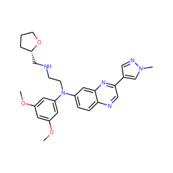 COc1cc(OC)cc(N(CCNC[C@@H]2CCCO2)c2ccc3ncc(-c4cnn(C)c4)nc3c2)c1 ZINC000204147650