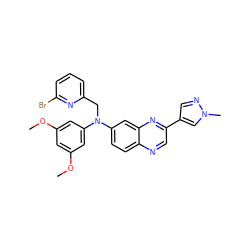 COc1cc(OC)cc(N(Cc2cccc(Br)n2)c2ccc3ncc(-c4cnn(C)c4)nc3c2)c1 ZINC000222881975