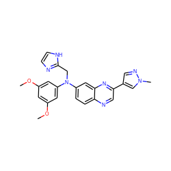 COc1cc(OC)cc(N(Cc2ncc[nH]2)c2ccc3ncc(-c4cnn(C)c4)nc3c2)c1 ZINC000139685729