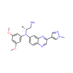 COc1cc(OC)cc(N(c2ccc3ncc(-c4cnn(C)c4)nc3c2)[C@H](C)CN)c1 ZINC000204151175