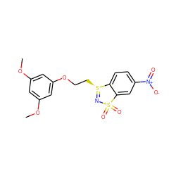 COc1cc(OC)cc(OCC[S@@]2=NS(=O)(=O)c3cc([N+](=O)[O-])ccc32)c1 ZINC000073196110