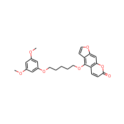 COc1cc(OC)cc(OCCCCCOc2c3ccoc3cc3oc(=O)ccc23)c1 ZINC000034630579