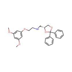 COc1cc(OC)cc(OCCNC[C@@H]2COC(c3ccccc3)(c3ccccc3)O2)c1 ZINC000049089585