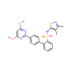 COc1cc(OC)nc(-c2ccc(-c3ccccc3S(=O)(=O)Nc3onc(C)c3C)cc2)n1 ZINC000000838990