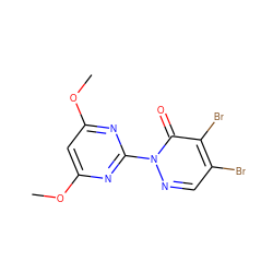 COc1cc(OC)nc(-n2ncc(Br)c(Br)c2=O)n1 ZINC000000632501