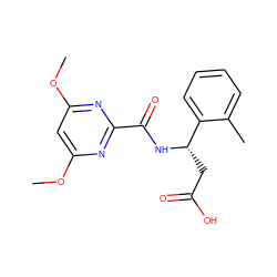 COc1cc(OC)nc(C(=O)N[C@@H](CC(=O)O)c2ccccc2C)n1 ZINC000223526450