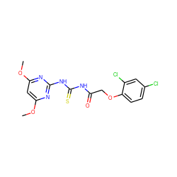 COc1cc(OC)nc(NC(=S)NC(=O)COc2ccc(Cl)cc2Cl)n1 ZINC000035016115