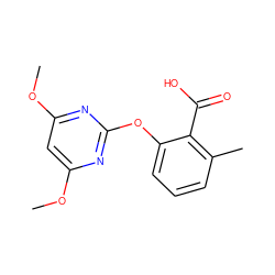 COc1cc(OC)nc(Oc2cccc(C)c2C(=O)O)n1 ZINC000034609957