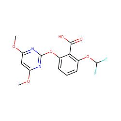 COc1cc(OC)nc(Oc2cccc(OC(F)F)c2C(=O)O)n1 ZINC000103179936