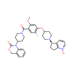 COc1cc(OC2CCN([C@@H]3CCc4c3ccc[n+]4[O-])CC2)c(F)cc1C(=O)N1CCC(N2C(=O)OCc3ccccc32)CC1 ZINC000026274786