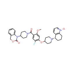 COc1cc(OC2CCN([C@H]3CCCc4c3ccc[n+]4[O-])CC2)c(F)cc1C(=O)N1CCC(N2C(=O)OCc3ccccc32)CC1 ZINC000014096480