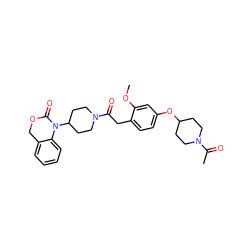 COc1cc(OC2CCN(C(C)=O)CC2)ccc1CC(=O)N1CCC(N2C(=O)OCc3ccccc32)CC1 ZINC000028759154