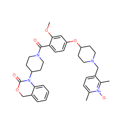 COc1cc(OC2CCN(Cc3ccc(C)[n+]([O-])c3C)CC2)ccc1C(=O)N1CCC(N2C(=O)OCc3ccccc32)CC1 ZINC000026266682