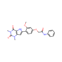 COc1cc(OCC(=O)Nc2ccccc2)ccc1-c1cc2c([nH]1)c(=O)n(C)c(=O)n2C ZINC000013678798