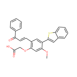 COc1cc(OCC(=O)O)c(/C=C/C(=O)c2ccccc2)cc1-c1cc2ccccc2s1 ZINC000029310772