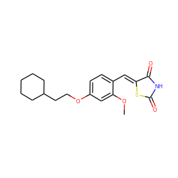 COc1cc(OCCC2CCCCC2)ccc1/C=C1\SC(=O)NC1=O ZINC000115791772