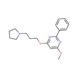 COc1cc(OCCCN2CCCC2)nc(-c2ccccc2)n1 ZINC000299821473