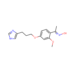 COc1cc(OCCCc2c[nH]cn2)ccc1/C(C)=N/O ZINC000013813134