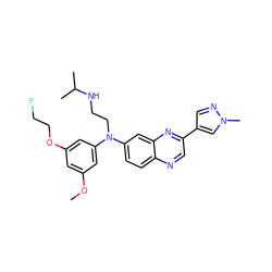 COc1cc(OCCF)cc(N(CCNC(C)C)c2ccc3ncc(-c4cnn(C)c4)nc3c2)c1 ZINC000219360480