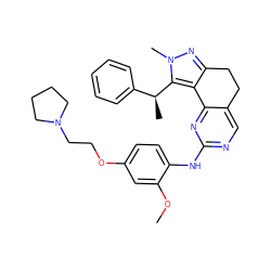 COc1cc(OCCN2CCCC2)ccc1Nc1ncc2c(n1)-c1c(nn(C)c1[C@@H](C)c1ccccc1)CC2 ZINC000143034157