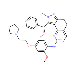 COc1cc(OCCN2CCCC2)ccc1Nc1ncc2c(n1)-c1c(nn(C)c1[C@H](OC)c1ccccc1)CC2 ZINC000143035246