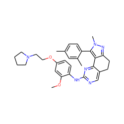 COc1cc(OCCN2CCCC2)ccc1Nc1ncc2c(n1)-c1c(nn(C)c1-c1ccc(C)cc1C)CC2 ZINC000169702198