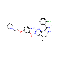 COc1cc(OCCN2CCCC2)ccc1Nc1ncc2c(n1)-c1c(nn(C)c1-c1ccccc1Cl)C[C@@H]2C ZINC000169702201