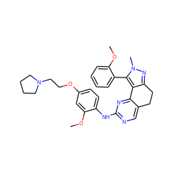 COc1cc(OCCN2CCCC2)ccc1Nc1ncc2c(n1)-c1c(nn(C)c1-c1ccccc1OC)CC2 ZINC000143041410