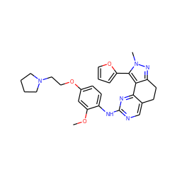 COc1cc(OCCN2CCCC2)ccc1Nc1ncc2c(n1)-c1c(nn(C)c1-c1ccco1)CC2 ZINC000169702239