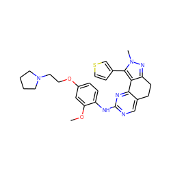 COc1cc(OCCN2CCCC2)ccc1Nc1ncc2c(n1)-c1c(nn(C)c1-c1ccsc1)CC2 ZINC000169702294