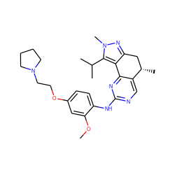 COc1cc(OCCN2CCCC2)ccc1Nc1ncc2c(n1)-c1c(nn(C)c1C(C)C)C[C@@H]2C ZINC000169702297