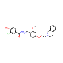 COc1cc(OCCN2CCc3ccccc3C2)ccc1/C=N/NC(=O)c1ccc(O)c(Cl)c1 ZINC000013492699