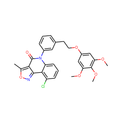 COc1cc(OCCc2cccc(-n3c(=O)c4c(C)onc4c4c(Cl)cccc43)c2)cc(OC)c1OC ZINC000013439807