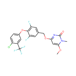 COc1cc(OCc2cc(F)c(Oc3ccc(Cl)c(C(F)(F)F)c3)c(F)c2)nc(=O)n1C ZINC000653919272