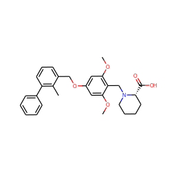 COc1cc(OCc2cccc(-c3ccccc3)c2C)cc(OC)c1CN1CCCC[C@H]1C(=O)O ZINC000230477930