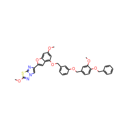 COc1cc(OCc2cccc(OCc3ccc(OCc4ccccc4)c(OC)c3)c2)c2cc(-c3cn4nc(OC)sc4n3)oc2c1 ZINC000653767478