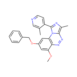 COc1cc(OCc2ccccc2)cc2c1nnc1c(C)nc(-c3ccncc3C)n12 ZINC000095574568