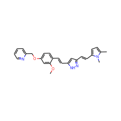 COc1cc(OCc2ccccn2)ccc1/C=C/c1cc(/C=C/c2ccc(C)n2C)n[nH]1 ZINC001772655758