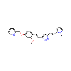 COc1cc(OCc2ccccn2)ccc1/C=C/c1cc(/C=C/c2cccn2C)n[nH]1 ZINC001772628254