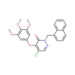 COc1cc(Oc2c(Cl)cnn(Cc3cccc4ccccc34)c2=O)cc(OC)c1OC ZINC000073280270