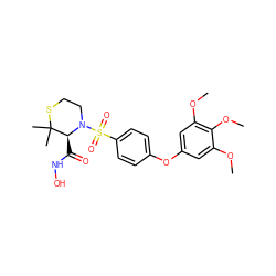 COc1cc(Oc2ccc(S(=O)(=O)N3CCSC(C)(C)[C@@H]3C(=O)NO)cc2)cc(OC)c1OC ZINC000026730444