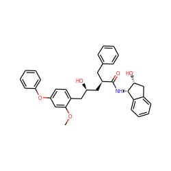 COc1cc(Oc2ccccc2)ccc1C[C@@H](O)C[C@@H](Cc1ccccc1)C(=O)N[C@H]1c2ccccc2C[C@H]1O ZINC000029563688