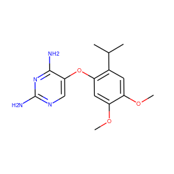 COc1cc(Oc2cnc(N)nc2N)c(C(C)C)cc1OC ZINC000040952679