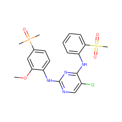 COc1cc(P(C)(C)=O)ccc1Nc1ncc(Cl)c(Nc2ccccc2S(C)(=O)=O)n1 ZINC000148741245