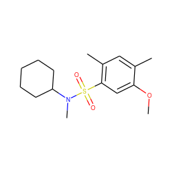 COc1cc(S(=O)(=O)N(C)C2CCCCC2)c(C)cc1C ZINC000000616594